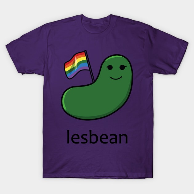 Lesbean (Rainbow Flag) T-Shirt by LunarCartoonist